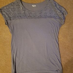 Aerie shirt with sheer lace top